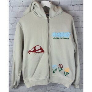 MADHAPPY Sweatshirt Unisex Small Mushroom Summer Collection Bone Full Zip Hoodie